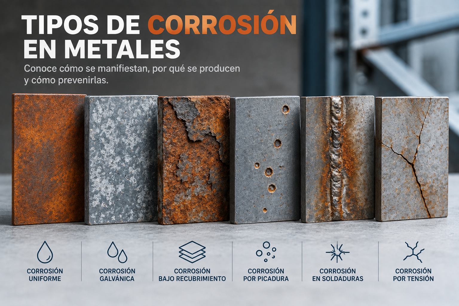 Tipos de corrosión en metales